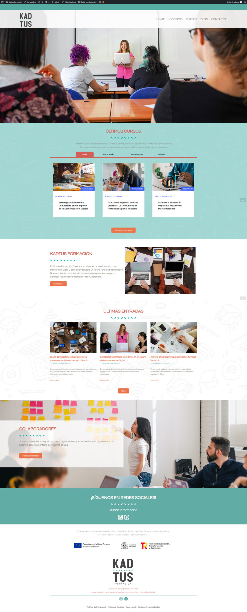 Diseño Web Kadtus Formación En Zaragoza. Spk comunicación