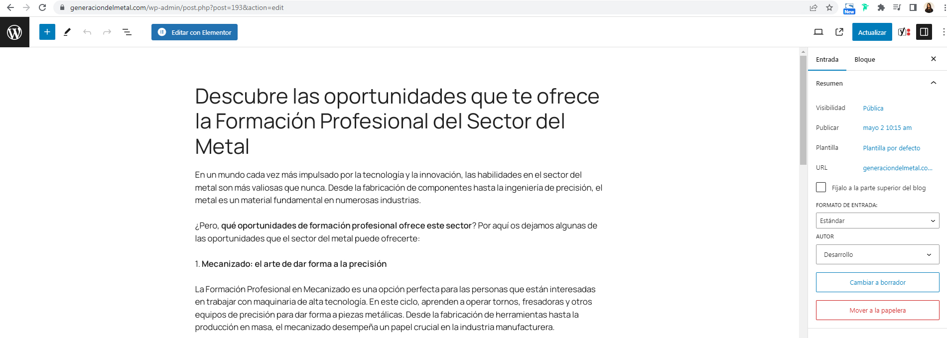 Diseño web Generación del Metal Madrid, Proyecto de SPK Comunicación