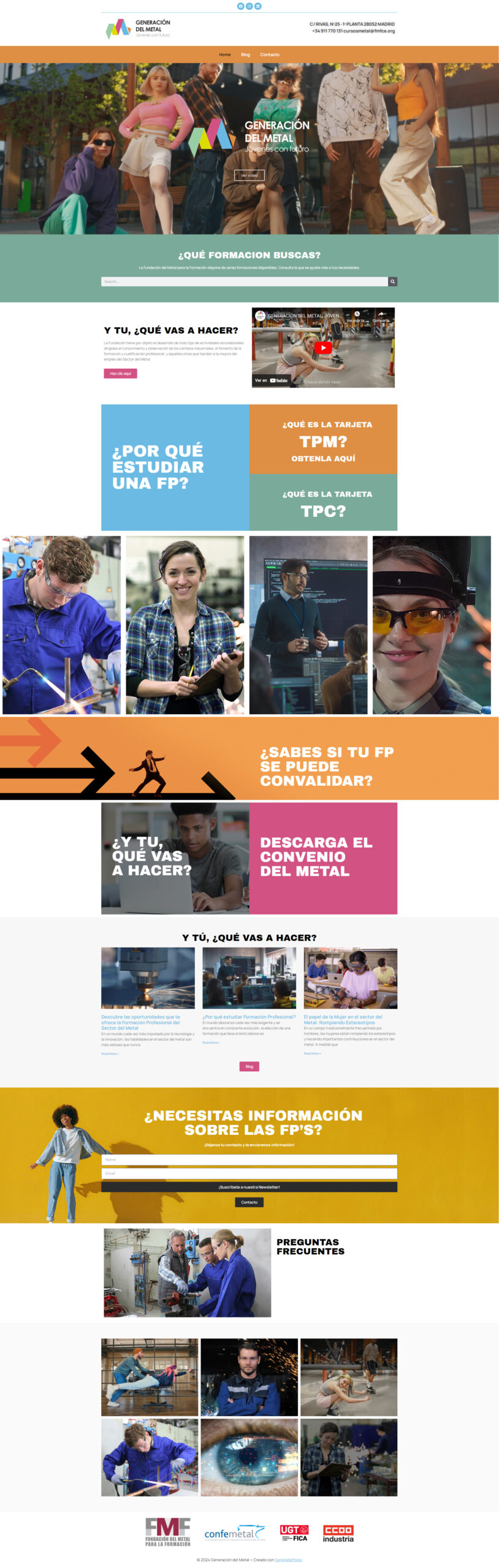 Diseño web Generación del Metal Madrid, Proyecto de SPK Comunicación