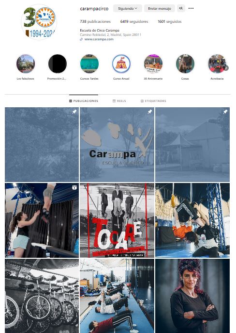 Redes Sociales Madrid, Escuela de Circo Carampa